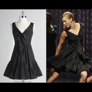 Jill Stuart black taffeta dress with bow accent